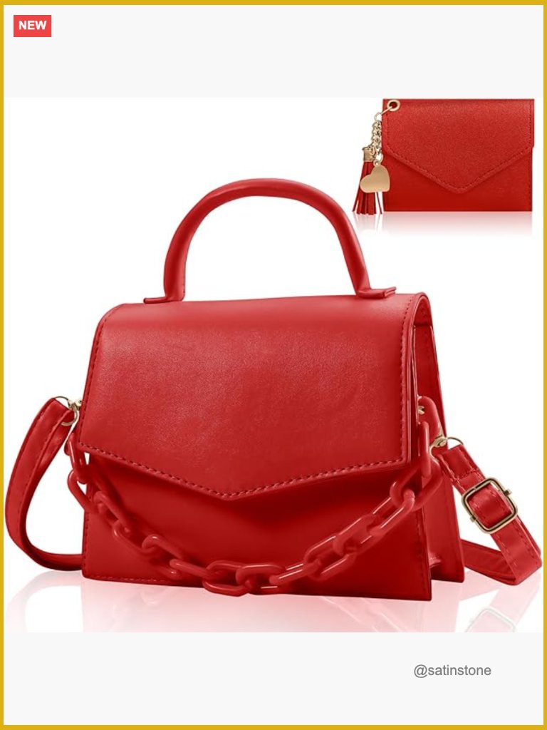 Small Crossbody Bag With Detachable Acrylic Chain And Wallet Set